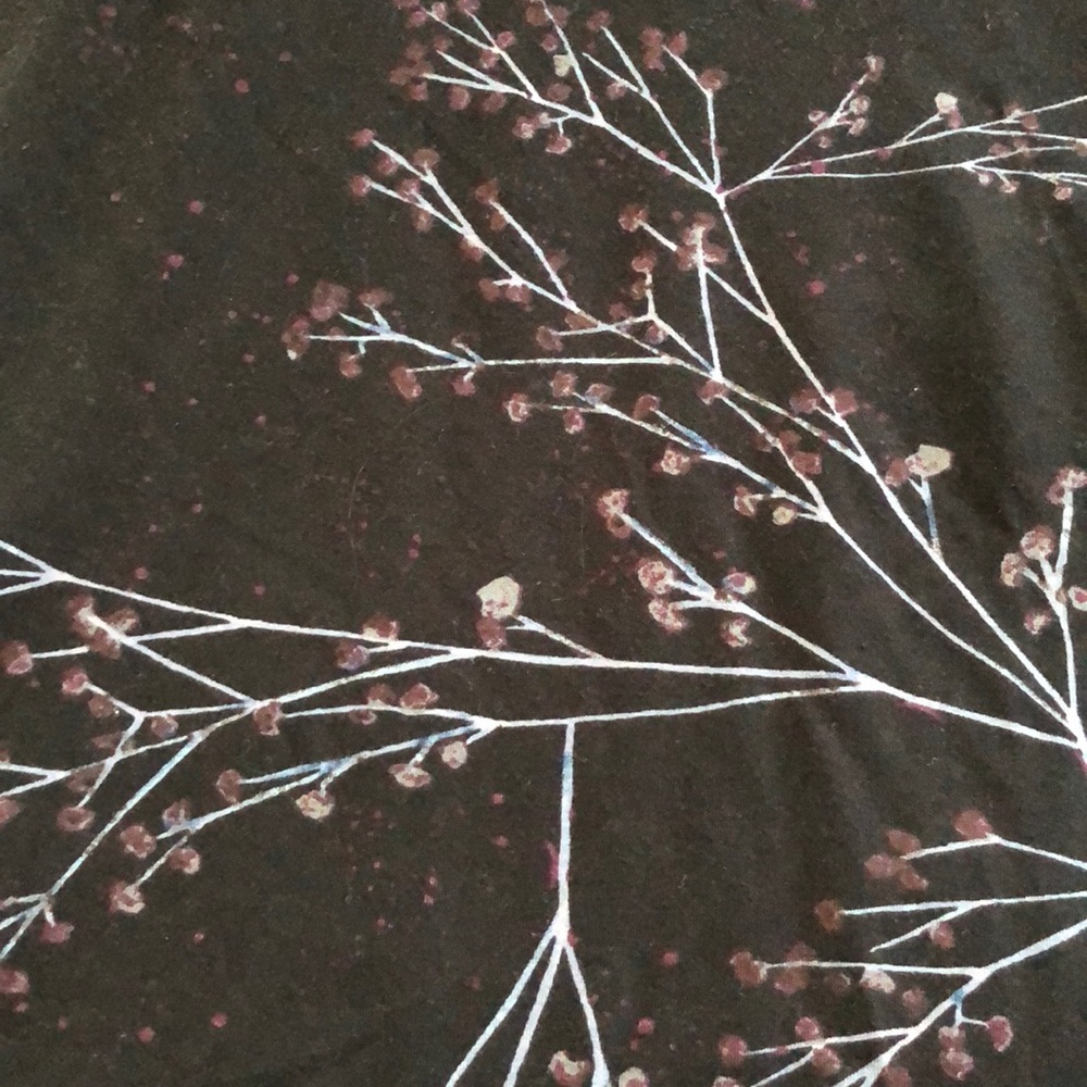 Dark Boho Witchy Floral Tunic Top Oversized V Neck Soft Grunge Nature‎ Print - Picture 5 of 7
